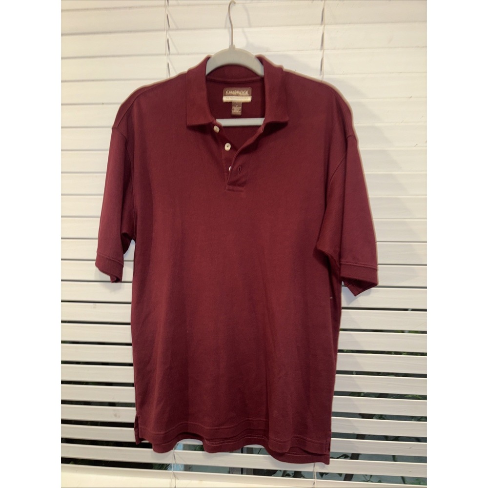 Cambridge Classics Performance Polo Mens Small Burgundy‎ Short Sleeve Polo Soft